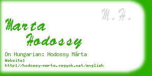 marta hodossy business card